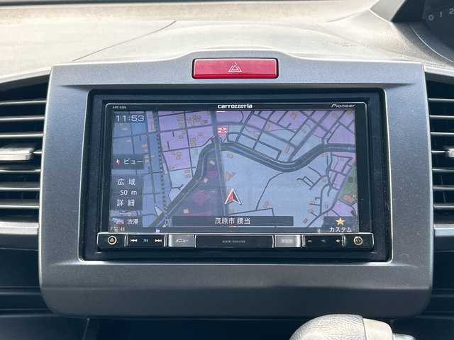 ホンダ フリード Giエアロ 千葉県 2009(平21)年 16.2万km ポリッシュドメタルメタリック ＡＶＩＣ－ＲＺ０６ナビ　Ｂカメ　ＥＴＣ　フリップダウンモニター ワンセグTV Bt DVD 両側パワースライドドア ハロゲンライト オートライト 15インチAW エアバッグ セキュリティパッケージ