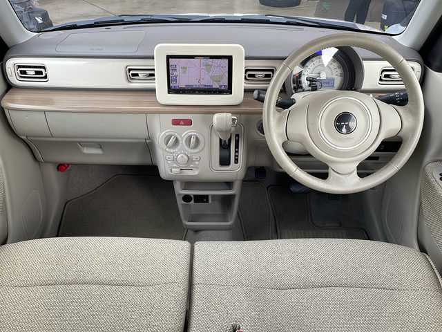 スズキ ラパン S 富山県 2019(令1)年 8.4万km フォーンベージュメタリック/ホワイト2トーンルーフ 禁煙車/バックカメラ/社外ナビ/電動格納ミラー/キセノンヘッドランプ（HID）/スマートキー/シートヒーター（運転席）/アイドリングストップ/ETC/プッシュスタート/純正フロアマット/本革巻きステアリング/盗難防止装置/衝突軽減システム/横滑り防止装置/ウッドパネル