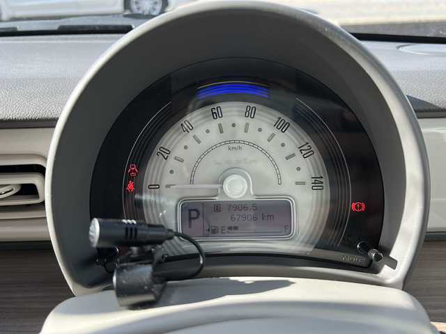 スズキ ラパン S 富山県 2019(令1)年 8.4万km フォーンベージュメタリック/ホワイト2トーンルーフ 禁煙車/バックカメラ/社外ナビ/電動格納ミラー/キセノンヘッドランプ（HID）/スマートキー/シートヒーター（運転席）/アイドリングストップ/ETC/プッシュスタート/純正フロアマット/本革巻きステアリング/盗難防止装置/衝突軽減システム/横滑り防止装置/ウッドパネル