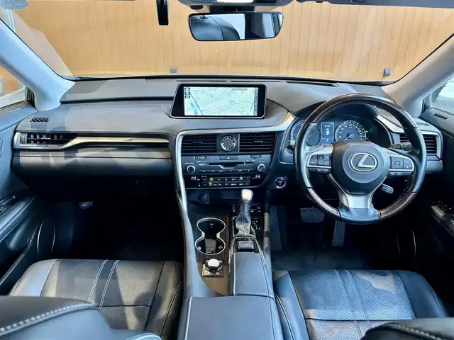 レクサス ＲＸ 450hL 宮城県 2018(平30)年 7.9万km ソニックチタニウム LSS+/HUD/純正ナビ/全周囲カメラ/フルセグTV/黒革シート/シートヒーター/エアシート/シートヒーター/アイドリングストップ/ACC/BSM/パワーバクドア/三眼LEDヘッドライト/オートマティックハイビーム/電動パーキング/オートホールド/純正20インチAW