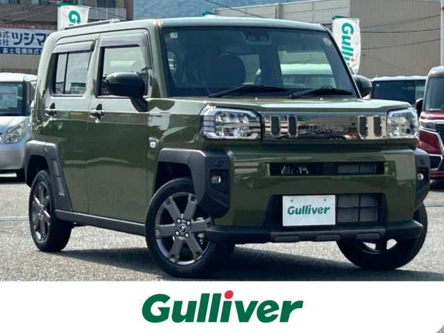 ダイハツ タフト G ターボ ダーククロムベンチャー 広島県 2025(令7)年 0.1万km フォレストカーキメタリック 登録時走行824km/ワンオーナー/スマートアシスト/・衝突回避支援ブレーキ/・衝突警報機能/・ブレーキ制御付誤発進抑制機能/・車線逸脱抑制制御機能/・車線逸脱警報機能/・路側逸脱警報機能/・先行車発進お知らせ機能/・アダプティブドライビングビーム/・全車速追従機能付アダプティブクルーズコントロール/・コーナーセンサー/・サイドビューランプ/・ふらつき警報/・標識認識機能/・レーンキープコントロール/純正メモリーナビ・フルセグTV/バックカメラ/eco IDLE/前席シートヒーター/LEDライト/保証書・取説/スペアキー