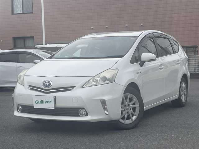 トヨタ プリウス α S 群馬県 2012(平24)年 18.1万km ホワイトパールクリスタルシャイン 純正SDナビ、地デジ、Bluetooth、CD、DVD/　（NSZT-W61G）/バックカメラ/スマートキー×２/クルーズコントロール/ETC/社外ドライブレコーダー（前後）/ウインカーミラー/ドアバイザー/整備手帳、取説