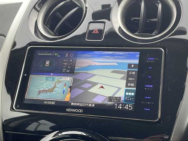 日産 ノート X DIG－S 島根県 2014(平26)年 6.3万km ブリリアントホワイトパール ケンウッドナビ/フルセグTV/ETC/ドライブレコーダー/SRSエアバッグ/エコスーパーチャージャー/アイドリングストップ/オートエアコン/トリコットシート/プライバシーガラス/スマートキー/エンジンプッシュスターター/イモビライザー/禁煙車