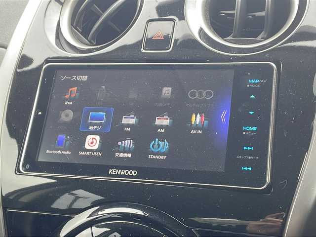 日産 ノート X DIG－S 島根県 2014(平26)年 6.3万km ブリリアントホワイトパール ケンウッドナビ/フルセグTV/ETC/ドライブレコーダー/SRSエアバッグ/エコスーパーチャージャー/アイドリングストップ/オートエアコン/トリコットシート/プライバシーガラス/スマートキー/エンジンプッシュスターター/イモビライザー/禁煙車