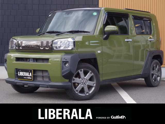 ダイハツ タフト G ターボ 埼玉県 2021(令3)年 2.7万km フォレストカーキメタリック 社外ナビ/フルセグTV/バックカメラ/ETC/ドライブレコーダー/アダプティプクルーズコントロール/ecoIDOL/スマートアシスト/SRSエアバッグ/ターボ/LEDヘッドランプ/LEDフロントフォグランプ/革巻きステアリングホイール/シートヒーター/シートアンダートレイ/純正15インチアルミホイール/スカイフィールトップ/無塗装ルーフレール