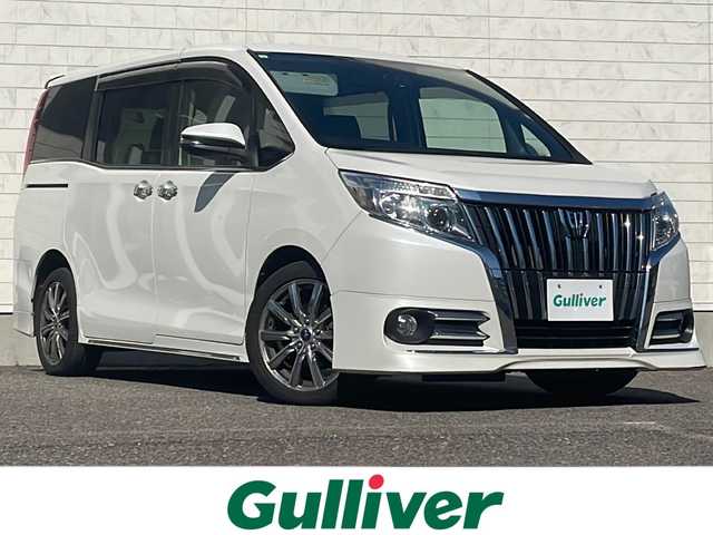 トヨタ エスクァイア Gi 福島県 2015(平27)年 8.3万km ホワイトパールクリスタルシャイン ワンオナ　純正ＳＤナビ　バックＣ　フルセグ　ＢＴ　両側パワスラ　ＬＥＤヘッドライト　オートハイビーム　寒冷地仕様　前席シートヒーター　２１年式冬タイヤ付純正ＡＷ車載　クルコン　ビルトＥＴＣ　黒革シート