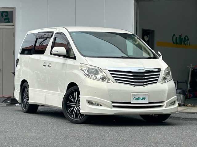 トヨタ アルファード 240X 宮城県 2008(平20)年 10.3万km ゴールドパールクリスタルシャイン 片側パワースライドドア/３列シート/後席モニター/社外ナビ（DVD/CD/AM/FM/USB/BT）/バックカメラ/フルセグTV/コーナーセンサー/オートライト/ETC/サマータイヤ社外AW（245/40ZR20）２ｍｍ/スタッドレスタイヤ社外AW積込（215/60R16）４ｍｍ