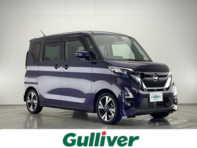 日産 ルークス HWS Gターボ プロパイロットED 宮崎県 2020(令2)年 3万km アメジストパープル 禁煙車/エマージェンシーブレーキ/純正9型ナビTV/（MM319D-L/CD/DVD/MSV/Bluetooth/フルセグTV)/純正ドライブレコーダー/純正LEDオートライト/純正LEDフォグ/純正15インチアルミ/純正エアロ/純正ルーフエンドスポイラー/純正フロアマット/ハンズフリー両側電動スライドドア/プロパイロット/アラウンドビューモニター/クリアランスソナー/リアサーキュレーター（プラズマクラスター）/電子パーキング/オートホールド/ウインカードアミラー/オートエアコン/インテリジェントキー/プッシュエンジンスタート/新車時保証書/取扱い説明書