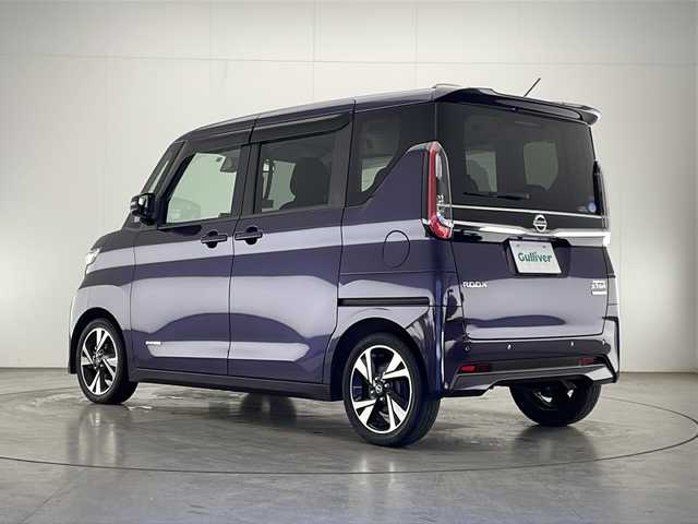 日産 ルークス HWS Gターボ プロパイロットED 宮崎県 2020(令2)年 3万km アメジストパープル 禁煙車/エマージェンシーブレーキ/純正9型ナビTV/（MM319D-L/CD/DVD/MSV/Bluetooth/フルセグTV)/純正ドライブレコーダー/純正LEDオートライト/純正LEDフォグ/純正15インチアルミ/純正エアロ/純正ルーフエンドスポイラー/純正フロアマット/ハンズフリー両側電動スライドドア/プロパイロット/アラウンドビューモニター/クリアランスソナー/リアサーキュレーター（プラズマクラスター）/電子パーキング/オートホールド/ウインカードアミラー/オートエアコン/インテリジェントキー/プッシュエンジンスタート/新車時保証書/取扱い説明書