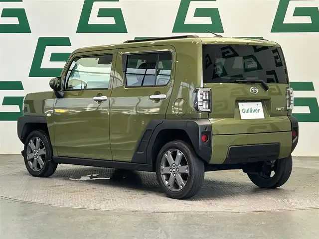 ダイハツ タフト G ターボ 鹿児島県 2021(令3)年 5.3万km フォレストカーキメタリック 禁煙　/スマートアシスト　/純正ディスプレイオーディオ(CD/DVD/Bluetooth)　/ガラスルーフ　/衝突軽減ブレーキ　/追従型クルーズコントロール/前席シートヒーター/オートライト/オートマチックハイビーム　/前後コーナーセンサー　/純正フロアマット　/純正アルミホイール