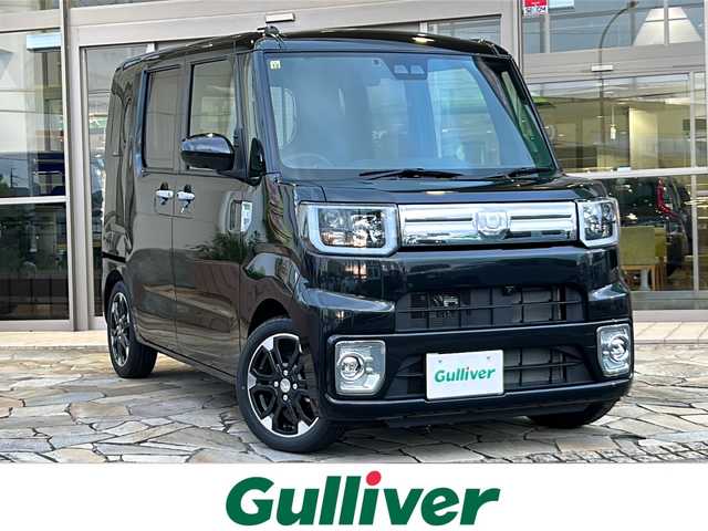 ダイハツ ウェイク G ターボVS SA Ⅲ 静岡県 2022(令4)年 0.1万km未満 ブラックマイカメタリック 純正8インチナビ/・FM/AM/・CD/DVD/・Bluetooth/・フルセグTV/・iPod/・USB/・HDMI/主要装備/・全方位カメラ/・６スピーカー/・両側パワースライドドア/・ＬＥＤヘッドライト/・LEDフォグランプ/・オートライト/・オートハイビーム/・スマートアシスト/・車両安定性制御システム/・トラクションコントロールシステム/・オートエアコン/・ETC/・アイドリングストップ/・ステアリングスイッチ