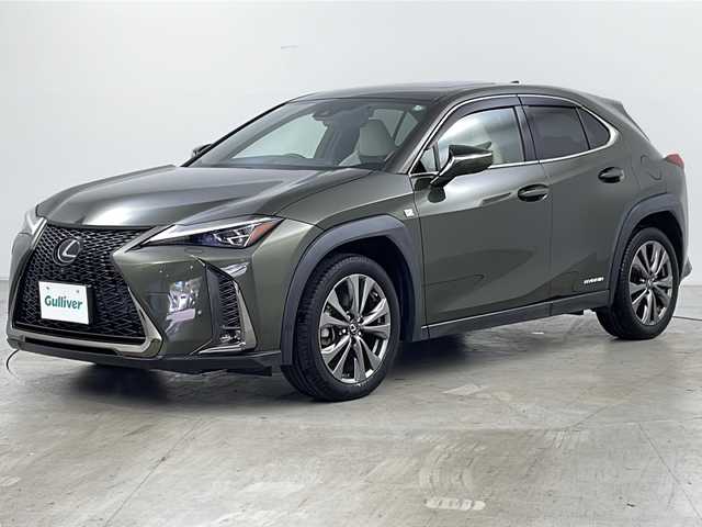 レクサス ＵＸ 250h Fスポーツ 道央・札幌 2018(平30)年 5.7万km テレーンカーキマイカM ・4WD/・寒冷地仕様/・純正ナビ&TV&CD&DVD&BT/・全方位カメラ/・プリクラッシュセーフティ/・クルーズコントロール/・シートヒーター/・ステアリングヒーター/・パワーバックドア/・レザーシート/・パワーシート/・純正ドライブレコーダー/・ETC/・LEDヘッドライト/・オートマチックハイビーム