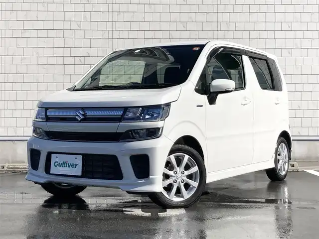 スズキ ワゴンＲ HYBRID FZ 静岡県 2020(令2)年 1.5万km ピュアホワイトP スズキセーフティサポート/社外オーディオ(DEH-5100)/　AM FM CD AUX USB/LEDオートヘッドランプ/シートヒーター(運転席)/革巻きステアリング/ステアリングスイッチ/リアクリアランスソナー/スマートキー2本/純正14インチアルミホイール/アイドリングストップ/プッシュスタート/ワンオーナー
