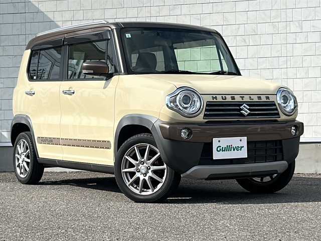 スズキ ハスラー ワンダラー 福島県 2019(平31)年 3.1万km シフォンアイボリーメタリック/ウッディブラウン2トーンルーフ 4WD/オーディオプレーヤー(AM/FM/CD/USB)/USB入力端子/ドライブレコーダー(前方のみ)/ETC/フォグランプ/アイドリングストップ/前席シートヒーター/衝突被害軽減システム/レーンキープアシスト/ダウンヒルアシスト/ドアバイザー/電動格納ミラー/シートリフター/プッシュスタート/スマートキー