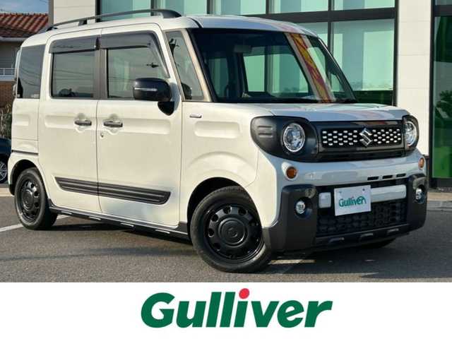 スズキ スペーシア ギア HYBRID XZターボ 和歌山県 2020(令2)年 3.1万km ピュアホワイトP 純正9インチナビ/フルセグTV/（BT/CD/DVD/AM/FM/USB)/レーンディパーチャーアラート/横滑り防止/衝突被害軽減ブレーキ/クルーズコントロール/オートライト/後方コーナーセンサー/ビルトインETC/前方ドライブレコーダー/前席シートヒーター/両側パワースライド/後席サーキュレーター/後席サンシェード/ステアリングリモコン/パドルシフト/ルーフレール/電格ミラー/LEDヘッドライト/フォグランプ