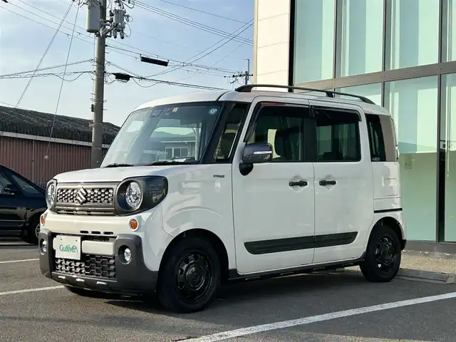 スズキ スペーシア ギア HYBRID XZターボ 和歌山県 2020(令2)年 3.1万km ピュアホワイトP 純正9インチナビ/フルセグTV/（BT/CD/DVD/AM/FM/USB)/レーンディパーチャーアラート/横滑り防止/衝突被害軽減ブレーキ/クルーズコントロール/オートライト/後方コーナーセンサー/ビルトインETC/前方ドライブレコーダー/前席シートヒーター/両側パワースライド/後席サーキュレーター/後席サンシェード/ステアリングリモコン/パドルシフト/ルーフレール/電格ミラー/LEDヘッドライト/フォグランプ