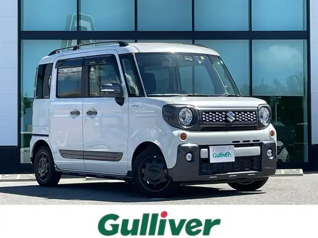 スズキ スペーシア ギア HYBRID XZターボ 和歌山県 2020(令2)年 3.1万km ピュアホワイトP 純正9インチナビ/フルセグTV/（BT/CD/DVD/AM/FM/USB)/レーンディパーチャーアラート/横滑り防止/衝突被害軽減ブレーキ/クルーズコントロール/オートライト/後方コーナーセンサー/ビルトインETC/前方ドライブレコーダー/前席シートヒーター/両側パワースライド/後席サーキュレーター/後席サンシェード/ステアリングリモコン/パドルシフト/ルーフレール/電格ミラー/LEDヘッドライト/フォグランプ