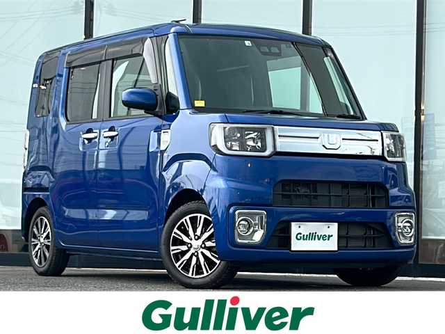 ダイハツ ウェイク G ターボ SA Ⅲ 山形県 2018(平30)年 4.3万km ブルーメタリック 4WD/衝突被害軽減システム/メモリナビ/（Bluetooth/CD/DVD/フルセグ）/両側パワースライドドア/ドライブレコーダー/フルセグテレビ/シートヒーター/コーナーセンサー/オートライト/LEDヘッドライト/オートマチックハイビーム/フォグランプ/ETC/アイドリングストップ/電動格納ミラー/ウィンカーミラー/純正アルミホイール/純正フロアマット/スマートキー/スペアキー/サンシェード/ドアバイザー