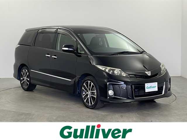 トヨタ エスティマ アエラス プレミアムエディション 栃木県 2015(平27)年 6.3万km ブラック 純正8インチナビ/(CD/DVD/BT/TV/AM/FM）/純正フリップダウンモニター/バックガイドモニター/禁煙車/両側パワースライドドア/D席パワーシート/純正フロアマット/純正ドアバイザー/オートエアコン/オートライト/HIDヘッドライト/フォグライト/ステアリングスイッチ/電動格納ミラー/ハーフレザーシート/ケンウッド製デジタルインナーミラー型ドラレコ/スマートキー