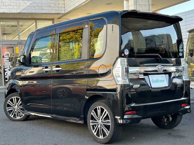 ダイハツ タント カスタム RS SA 東京都 2014(平26)年 6.9万km ブラックマイカメタリック ワンオーナー/純正SDナビ フルセグTV/バックカメラ/両側パワースライドドア/衝突被害軽減システム/衝突回避支援システム/低速域衝突回避支援ブレーキ機能/誤発進抑制制御機能/先行車発進お知らせ機能/横滑り防止装置/アイドリングストップ機能/パワーステアリング/キーレスプッシュスタートシステム/Bluetooth接続/オートライト/オートマチックハイビーム/スペアキー/保証書＆取扱説明書