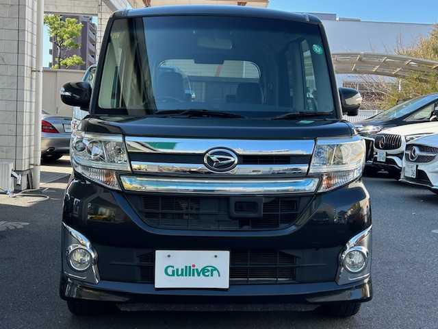 ダイハツ タント カスタム RS SA 東京都 2014(平26)年 6.9万km ブラックマイカメタリック ワンオーナー/純正SDナビ フルセグTV/バックカメラ/両側パワースライドドア/衝突被害軽減システム/衝突回避支援システム/低速域衝突回避支援ブレーキ機能/誤発進抑制制御機能/先行車発進お知らせ機能/横滑り防止装置/アイドリングストップ機能/パワーステアリング/キーレスプッシュスタートシステム/Bluetooth接続/オートライト/オートマチックハイビーム/スペアキー/保証書＆取扱説明書