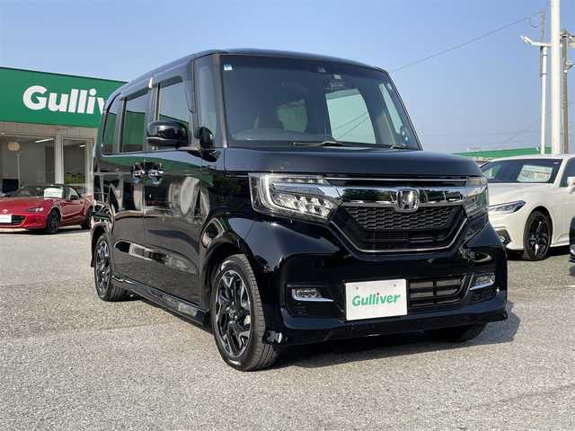 ホンダ Ｎ ＢＯＸ カスタム G L ターボ ホンダセンシング 千葉県 2019(平31)年 5.1万km クリスタルブラックパール ホンダセンシング/・衝突軽減ブレーキ/・レーンキープアシスト/・アダプティブクルーズコントロール/・オートマチックハイビーム/社外SDナビ【CN-RE05D】/・CD/DVD/MSV/Bluetooth/フルセグTV/バックカメラ/両後パワースライドドア/ハーフレザーシート/スマートキー/社外前後ドライブレコーダー/ビルトインETC/パドルシフト/純正LEDヘッドライト/フォグランプ/本革巻きステアリング/純正15インチアルミホイール/純正ゴムフロアマット/サイド＆カーテンエアバッグ