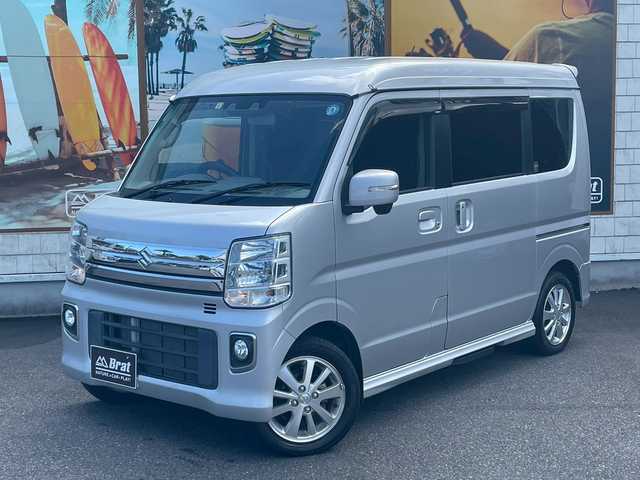 スズキ エブリィ ワゴン PZターボ スペシャル ハイルーフ 宮崎県 2022(令4)年 1.4万km シルキーシルバーメタリック 室内喚起用ファン　/オートステップ　/両側パワースライドドア　/社外SDナビ　/バックカメラ　/ETC　/シートヒーター　/USBポート　/バックソナー　/シートカバー　/ドアバイザー