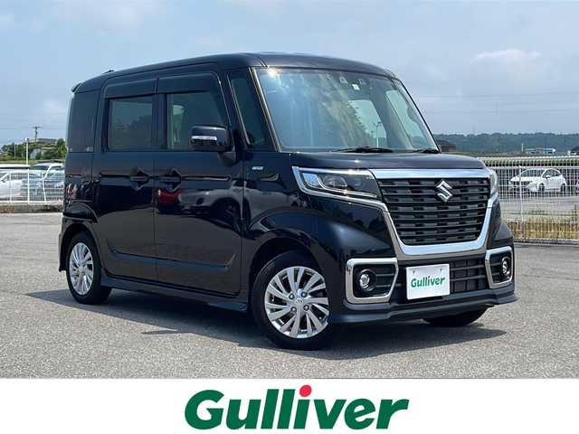 スズキ スペーシア カスタム HYBRID GS 富山県 2021(令3)年 2.5万km ブルーイッシュブラックパール3 Ｓｔｒａｄａナビ(CN-HE01WD)/衝突被害軽減ブレーキ　/レーダークルーズコントロール　/片側パワースライドドア　/スタッドレスAWセット/シートヒーター(D/N)　/バックカメラ　/ドライブレコーダー(前のみ)　/ビルトインＥＴＣ　/ＵＳＢ充電(充電のみ)　/コーナーセンサー/LEDヘッドライト/オートライト/レーンアシスト/ふらつき防止/取扱説明書/ナビ取扱説明書/保証書