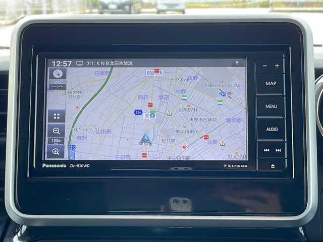スズキ スペーシア カスタム HYBRID GS 富山県 2021(令3)年 2.5万km ブルーイッシュブラックパール3 Ｓｔｒａｄａナビ(CN-HE01WD)/衝突被害軽減ブレーキ　/レーダークルーズコントロール　/片側パワースライドドア　/スタッドレスAWセット/シートヒーター(D/N)　/バックカメラ　/ドライブレコーダー(前のみ)　/ビルトインＥＴＣ　/ＵＳＢ充電(充電のみ)　/コーナーセンサー/LEDヘッドライト/オートライト/レーンアシスト/ふらつき防止/取扱説明書/ナビ取扱説明書/保証書