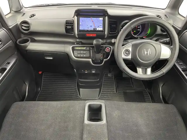 ホンダ Ｎ ＢＯＸ G Lパッケージ 富山県 2017(平29)年 7.7万km プレミアムホワイトパールⅡ 社外ナビ（AM/FM/CD/DVD/SD/BT）/フルセグTV/バックカメラ/片側パワースライドドア/横滑り防止装置/LEDヘッドライト/スマートキー×２/プッシュスタート/ビルトインETC/アイドリングストップ/ドアバイザー/ステアリングリモコン/ステアリングカバー/社外フロアマット