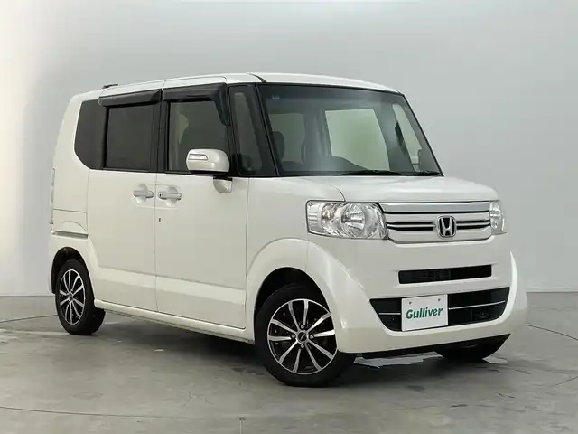 ホンダ Ｎ ＢＯＸ G Lパッケージ 富山県 2017(平29)年 7.7万km プレミアムホワイトパールⅡ 社外ナビ（AM/FM/CD/DVD/SD/BT）/フルセグTV/バックカメラ/片側パワースライドドア/横滑り防止装置/LEDヘッドライト/スマートキー×２/プッシュスタート/ビルトインETC/アイドリングストップ/ドアバイザー/ステアリングリモコン/ステアリングカバー/社外フロアマット