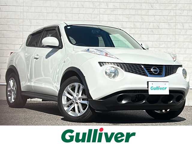 日産 ジューク 16GT FOUR 福島県 2011(平23)年 5.5万km ホワイトパール 純正ナビ　バックＣ　ＢＴ　ワンセグ　スペアキー　純正スターター　ターボ　純正フロアマット　ＨＩＤヘッドライト　オートライト　電格ミラー　純正ドアバイザー　プッシュスタート　ＡＡＣ　夏タイヤ付純正ＡＷ