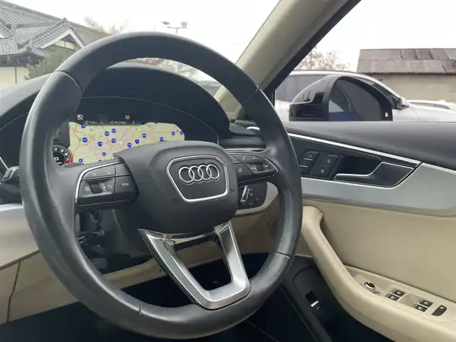 アウディ Ａ４ アバント 45TSFIクワトロアドバンスド 栃木県 2021(令3)年 4万km 紺 ブラックスタイリングパッケージ/├ブラックドアミラー/├ブラックドアモール/└ブラックルーフレール/ラグジュアリーパッケージ/├白革シート/├運転席メモリー機能/└マルチカラーアンビエントライティング/コンフォートパッケージ/├マトリクスLEDヘッドライト/├パークアシスト/├サラウンドビューカメラ/├ワイヤレスチャージング/└USB電源後席/シートヒーター後席+ステアヒーター/パノラマサンルーフ/Bang&Olufen/アドバンストキー/パーキングエイド/MMIナビ/パワーバックドア/パワーシート/全席シートヒーター/バーチャルコックピットプラス/3ZONEエアコン/ACC/アクティブレーンアシスト/サイドアシスト