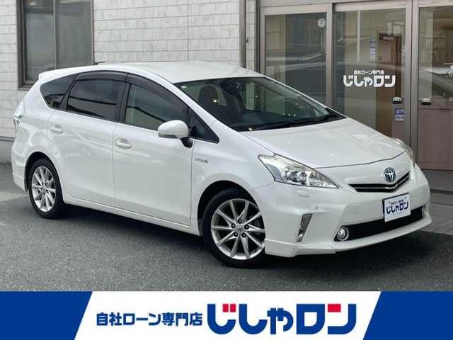 トヨタ プリウス α S ツーリングセレクション 愛知県 2013(平25)年 9.7万km ホワイトパールクリスタルシャイン (株)IDOMが運営する【じしゃロン豊川店】の自社ローン専用車両になります。こちらは現金またはオートローンご利用時の価格です。自社ローンご希望の方は別途その旨お申付け下さい/純正ナビ/（フルセグTV・Bluetooth・FM・AM）/バックカメラ/純正ビルトインETC/ヘッドライトウォッシャー/ドライブレコーダー/プッシュスタート/純正フロアマット/スペアスマートキー1本/保証書/取扱説明書