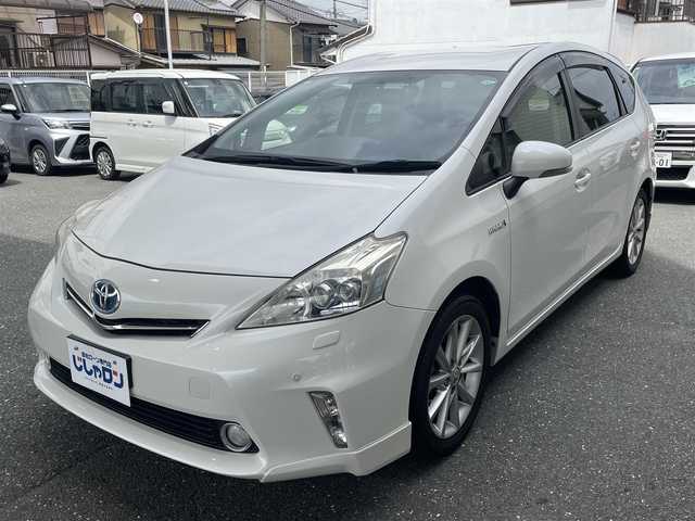 トヨタ プリウス α S ツーリングセレクション 愛知県 2013(平25)年 9.7万km ホワイトパールクリスタルシャイン (株)IDOMが運営する【じしゃロン豊川店】の自社ローン専用車両になります。こちらは現金またはオートローンご利用時の価格です。自社ローンご希望の方は別途その旨お申付け下さい/純正ナビ/（フルセグTV・Bluetooth・FM・AM）/バックカメラ/純正ビルトインETC/ヘッドライトウォッシャー/ドライブレコーダー/プッシュスタート/純正フロアマット/スペアスマートキー1本/保証書/取扱説明書