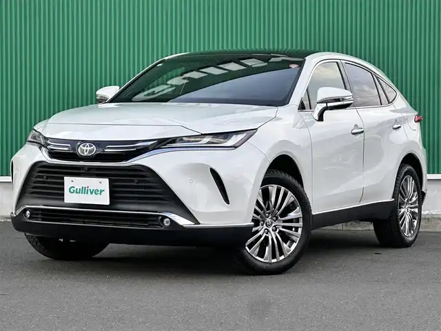 トヨタ ハリアー ハイブリッド Z レザーパッケージ 宮城県 2021(令3)年 7.4万km ホワイトパールクリスタルシャイン 調光パノラマルーフ/＝＝＝/ワンオーナー/トヨタセーフティセンス/・プリクラッシュセーフティ/・レーントレーシングアシスト/・レーダークルーズコントロール/・アダプティブハイビームシステム/・ロードサインアシスト/ブラインドスポットモニター/パーキングサポートブレーキ（前後方静止物/後方接近車両）/デジタルインナーミラー/カラーヘッドアップディスプレイ/TコネクトSDナビゲーションシステム/・12.3インチディスプレイ/・SDナビ/・Bluetooth/・AppleCarPlay/AndroidAuto/・フルセグTV/パノラミックビューモニター/JBLサウンドシステム/本革シート/シートヒーター・エアシート/ハンドルヒーター/パワーシート（メモリ付き）/コーナーセンサー/ハンズフリーパワーバックドア/革巻きステアリング/ステアリングスイッチ/電動パーキングブレーキ/ブレーキホールド/LEDヘッドランプ/フォグランプ/オートライト/スマートキー＆プッシュスタート/スペアキー/電動格納ミラー/純正19インチAW/純正フロアマット/W/サイド/カーテンエアバッグ