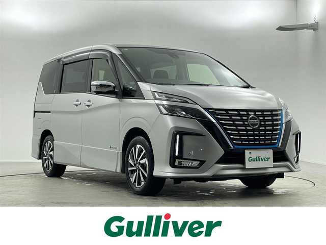 日産 セレナ e－パワー ハイウェイスター V 福井県 2021(令3)年 4.6万km ブリリアントシルバー ワンオーナー/純正ＳＤナビ/CD/DVD/BT/フルセグ/プロパイロット/レーダークルーズコントロール/衝突被害軽減システム/レーンキープアシスト/バックカメラ/アラウンドビューモニター/両側ハンズフリーパワースライドドア/純正１６インチアルミホイール/オートライト/ＬＥＤヘッドライト