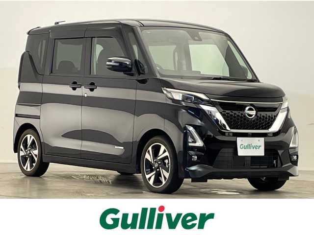 日産 ルークス HWS Gターボ プロパイロットED 滋賀県 2022(令4)年 2.7万km ブラック アラウンドビューモニター/プロパイロット/追従クルーズコントロール/コーナーセンサー/両側電動スライド/LEDヘッドライト/オートライト/スマートキー/プッシュスタート/ステアリングスイッチ