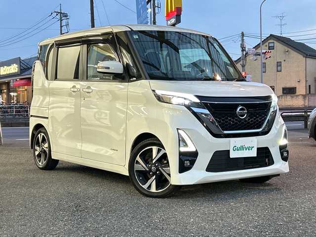 日産 ルークス HWS Gターボ プロパイロットED 埼玉県 2021(令3)年 10.3万km ホワイトパール ・ワンオーナー/・純正ナビ（SD/TV/BT/CD/DVD）/・フルセグテレビ/・アラウンドビューモニター/・プロパイロット/・ドライブレコーダー/・ETC2.0/・オートライト/・LEDヘットライト/・クルーズコントロール/・両側パワースライドドア/・ステアリングスイッチ/・電動パーキング/・ブレーキホールド/・アイドリングストップ/・コーナーセンサー/・衝突被害軽減システム/・レーンアシスト/・リアサーキュレーター/・プッシュスタート/・スマートキー/・スペアキー×１/・純正フロアマット/・純正ドアバイザー/・積載スタッドレスタイヤ付き社外アルミ