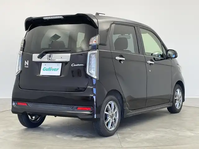 ホンダ Ｎ ＷＧＮ カスタム G 新潟県 2014(平26)年 6.9万km プレミアムゴールドパープルパール 純正メモリナビ（Bluetooth・CD・DVD）/地デジ　/キセノンオートライト　/前方ドライブレコーダー/ETC　/レザーステアリング　/フォグランプ　/電格ウィンカーミラー　/純正フロアマット　/社外１４インチアルミホイール/保証書　/取扱説明書/ECON　/スマートキー/スペアキー