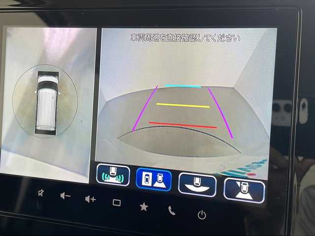 スズキ スペーシア カスタム HYBRID XS 岐阜県 2024(令6)年 1万km ピュアホワイトP スズキセーフティサポート/デュアルセンサーブレーキサポートII/ハイビームアシスト/アダプティブクルーズコントロール/レーンキープアシスト/コーナーセンサー/純正9インチナビ/　(AM/FM/Bluetooth/フルセグTV/AppleCarPlay)/全方位カメラ/ヘッドアップディスプレイ/両側パワースライドドア/ハーフレザーシート/シートヒーター/ステアリングヒーター/LEDヘッドライト/純正アルミホイール/スペアキー