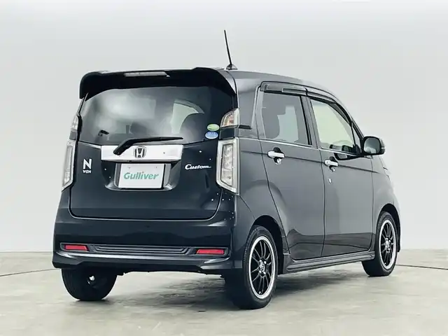 ホンダ Ｎ ＷＧＮ カスタム G Aパッケージ 福島県 2014(平26)年 5万km スマートブラック 社外SDナビ/・型番：AVN-G04/・フルセグＴＶ／ＤＶＤ／ＣＤ／ＦＭ／ＡＭ/・バックカメラ/・前方ドライブレコーダー/・ETC/革巻きステアリング/・ステアリングスイッチ/・クルーズコントロール/ハーフレザーシート/・ベンチシート/プッシュスタート/・スマートキー/・スペアキー1本/電動格納ミラー/・ウィンカーミラー/HIDヘッドライト/・オートライト/・フォグランプ/純正フロアマット/純正ドアバイザー/社外15インチAW/・メーカー:S-HOLD
