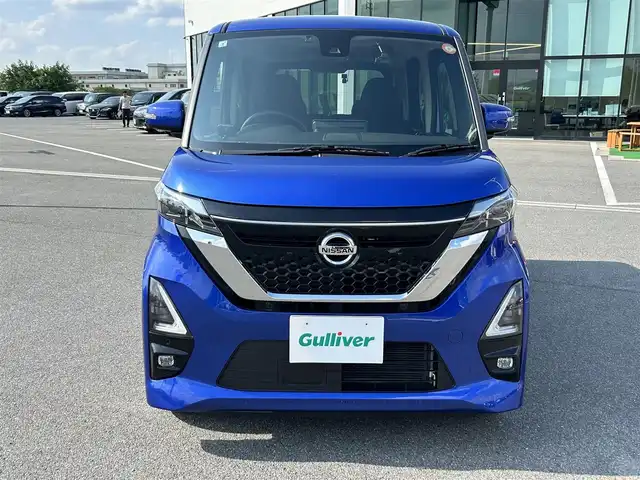 日産 ルークス HWS X プロパイロットED 奈良県 2021(令3)年 0.8万km アトランティックブルー ワンオーナー/純正９インチナビ（MM320D-L）/（フルセグ／ＢＴ／ＣＤ／ＤＶＤ）/プロパイロット/全方位モニター/前後コーナーセンサー/衝突軽減システム/レーンキープアシスト/両側パワースライドドア/後席サンシェード/前後ドライブレコーダー/ETC/純正14インチAW/保証書/取り扱い説明書/スペアキーX1