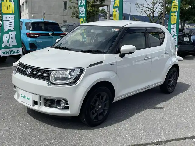 スズキ イグニス ハイブリッド MZ 長野県 2016(平28)年 9.2万km ピュアホワイトP 【自店代車予定】/純正ナビ（FM/AM、CD、USB、BT）/アラウンドビューモニター/ワンセグテレビ/ETC/アイドリングストップ/盗難防止装置/横滑り防止装置/衝突軽減システム/LEDオートライト/ダブルエアバック/純正１６AW/純正フロアマット/フルフラットシート/４WD/保証書、取扱説明書/ABS/スペアキー（１本）