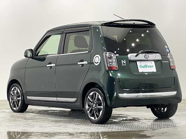 ホンダ Ｎ ＯＮＥ プレミアム ツアラー 栃木県 2018(平30)年 4.8万km ブリティッシュグリーンP メモリーナビ/（CD/Bluetooth/USB/フルセグTV）/バックカメラ/衝突軽減ブレーキ/ETC/前方ドライブレコーダー/ハーフレザーシート/禁煙車/オートライト/LEDヘッドライト/フォグランプ/スマートキー/プッシュスタート/ステアリングスイッチ/革巻きステアリング/電動格納ミラー/純正アルミホイール/純正フロアマット