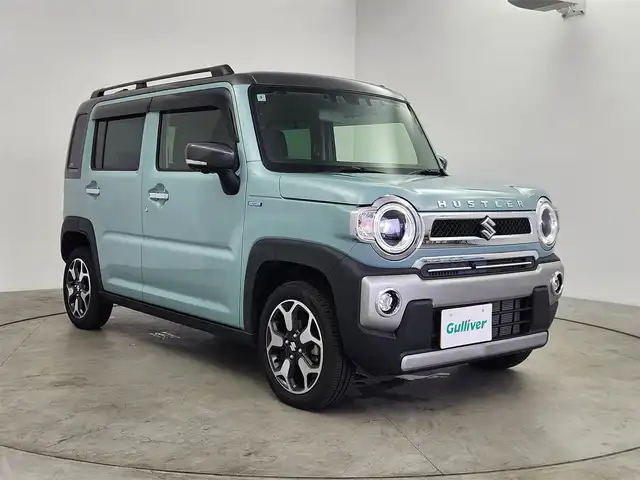 スズキ ハスラー Jスタイル ターボ 愛知県 2022(令4)年 0.9万km オフブルーメタリック/ガンメタリック2トーンルーフ 社外ナビ（フルセグ、CD、DVD、Bluetooth）/全方位カメラ/ETC/ACC/シートヒーター/ドラレコ/衝突軽減ブレーキ/レーンキープアシスト/オートハイビーム/ルーフレール/パドルシフト/ターボ/スマートキー/USB/純正18インチAW/フォグライト/三点エアバック/横滑り防止装置