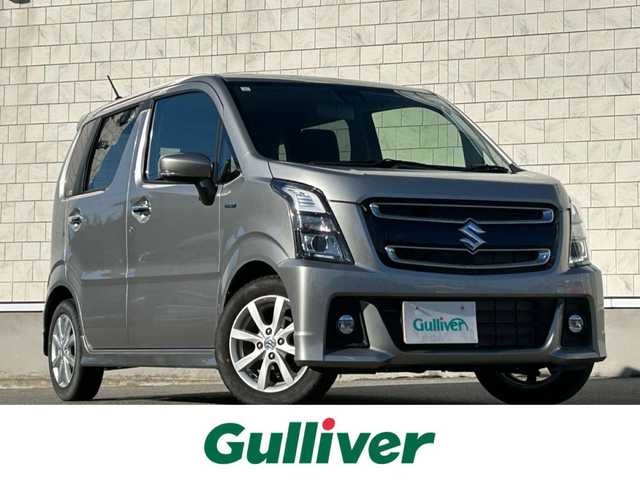 スズキ ワゴンＲ スティングレー HYBRID X 山形県 2021(令3)年 1.4万km スチールシルバーM 禁煙車/4WD/社外オーディオ/・AM/FM/CD/AUX/アイドリングストップ/コーナーセンサー/衝突被害軽減ブレーキ/車線逸脱警報/横滑り防止装置/盗難防止装置/LEDヘッドライト/オートライト/フロントフォグランプ/シートヒーター（D/N席）/フロアマット/冬タイヤ積み込み/保証書/取扱説明書