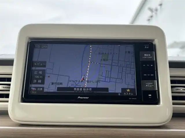 スズキ ラパン S 奈良県 2018(平30)年 2.6万km フォーンベージュM 純正ナビ　/フルセグＴＶ　/シートヒーター　/バックカメラ　/スマートキー　/キセノンヘッドライト　/オートライト　/衝突被害軽減システム　/Ｂｌｕｅｔｏｏｔｈ/ＣＤ/ＤＶＤ/ＳＤ/ＵＳＢ/iPod/純正フロアマット