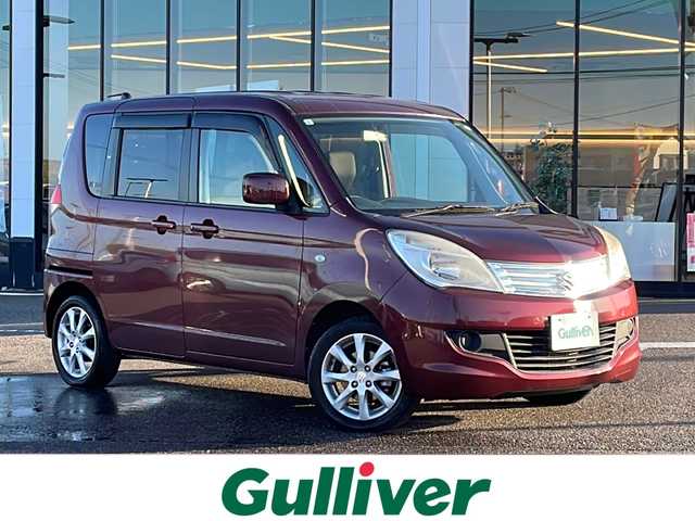 スズキ ソリオ G4 新潟県 2013(平25)年 7.8万km クラッシーレッドパール 社外メモリナビ(AVIC-MRZ02)/(AM/FM/CD/SD)/ワンセグTV/片側パワースライドドア/シートヒーター/プッシュスタート　/スペアキー/AW付スタッドレスタイヤ積み込み