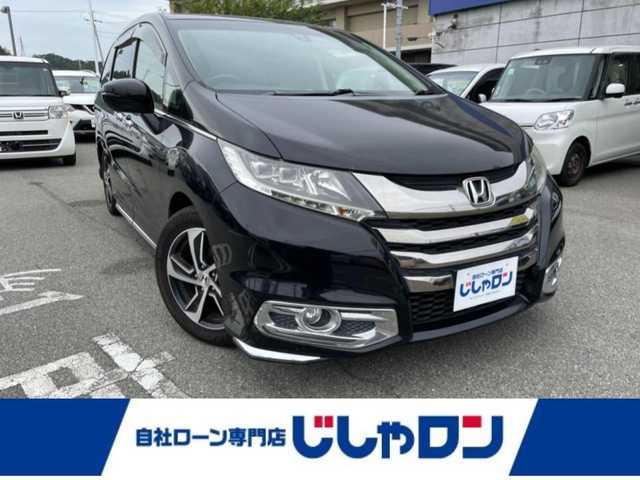 ホンダ オデッセイ アブソルート 兵庫県 2014(平26)年 12.9万km クリスタルブラックパール メモリナビ/フルセグテレビ/バックカメラ/オットマン/クルーズコントロール/プッシュスタート/片側パワースライドドア/ETC